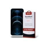 KZY İLETİŞİM Apple iPhone 12 Pro Max ile uyumlu Temperli Ekran Koruyucu Kırılmaz Cam Ekonomik 3'lü Paket