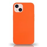 KZY İletişim Apple iPhone 13 Mini Silikon Kılıf Altı Kapalı İçi Kadife Lansman Arka ile Uyumlu Kapak - Turuncu