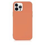 KZY İletişim Apple iPhone 13 Pro ile Uyumlu Kapak İçi Kadife Lansman Lux Silikon Kılıf - Turuncu