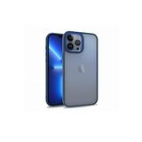 KZY İletişim Apple iPhone 13 Pro Max ile Uyumlu Kapak Metal Kamera Korumalı Arkası Şeffaf Silikon Kılıf - Mavi