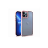 KZY İletişim Apple iPhone 13 Pro Max ile Uyumlu Kapak Metal Kamera Korumalı Arkası Şeffaf Silikon Kılıf - Rose Gold