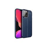 KZY İletişim-Apple iPhone 13 Pro Max ile Uyumlu Kılıf Darbe Korumalı Deri Görünümlü Silikon Arka Kapak - Lacivert