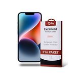 KZY İLETİŞİM Apple iPhone 14 Plus ile Uyumlu Temperli Ekran Koruyucu Kırılmaz Cam Ekonomik 3'lü Paket