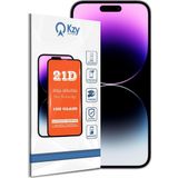KZY İletişim Apple iPhone 14 Pro Max Tam Kaplayan 21D Temperli Ekran Koruyucu Cam