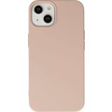 KZY İletişim Apple iPhone 15 Plus Kapak İçi Kadife Lansman Silikon Kılıf - Pudra