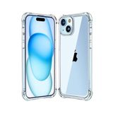 KZY İLETİŞİM Apple iPhone 15 Plus Kapak Kamera Bölümü Açık Antişok Airbag Köşe Korumalı Silikon Şeffaf Kılıf