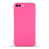 KZY İletişim Apple iPhone 8 Plus ile Uyumlu Kapak ile Uyumlu İçi Kadife Kamera Korumalı Lansman Silikon Kılıf - Neon Pembe