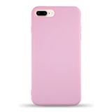 KZY İletişim Apple iPhone 8 Plus ile Uyumlu Kapak ile Uyumlu İçi Kadife Lansman Silikon Kılıf - Pembe
