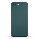 KZY İletişim Apple iPhone 8 Plus ile Uyumlu Kapak ile Uyumlu İçi Kadife Lansman Silikon Kılıf - Petrol Mavisi