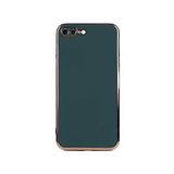 KZY İletişim Apple iPhone 8 Plus ile Uyumlu Kapak Kamera Korumalı Lazer Kesim Lüx Silikon Kılıf - Petrol Yeşili