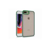 KZY İletişim Apple iPhone 8 Plus ile Uyumlu Kapak Metal Kamera Korumalı Arkası Şeffaf Silikon Kılıf - Yeşil