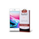 KZY İLETİŞİM Apple iPhone 8 Plus ile uyumlu Temperli Ekran Koruyucu Kırılmaz Cam Ekonomik 3'lü Paket