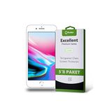 KZY İLETİŞİM Apple iPhone 8 Plus ile uyumlu Temperli Ekran Koruyucu Kırılmaz Cam Ekonomik 5'li Paket