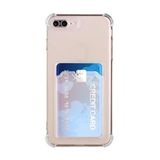 KZY İletişim Apple iPhone 8 Plus Kapak Kamera Korumalı Kartlıklı Darbe Emici Özellikli Şeffaf Silikon Kılıf
