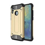 KZY İletişim-Huawei Honor 10 Lite ile Uyumlu Kapak Çift Katmanlı Zırh Tank Kılıf - Gold (GOLD)