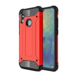 KZY İletişim-Huawei Honor 10 Lite ile Uyumlu Kapak Çift Katmanlı Zırh Tank Kılıf - Kırmızı (KIRMIZI)