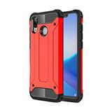 KZY İletişim-Huawei Honor 8C ile Uyumlu Kapak Çift Katmanlı Zırh Tank Kılıf - Kırmızı (KIRMIZI)