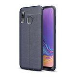 KZY İletişim-Huawei Honor 8C ile Uyumlu Kılıf Darbe Korumalı Deri Görünümlü Silikon Arka Kapak - Lacivert (Lacivert)