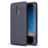 KZY İletişim-Huawei Mate 10 Lite ile Uyumlu Kılıf Darbe Korumalı Deri Görünümlü Silikon Arka Kapak - Lacivert (Lacivert)