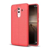 KZY İletişim-Huawei Mate 10 Pro ile Uyumlu Kılıf Darbe Korumalı Deri Görünümlü Silikon Arka Kapak - Kırmızı (Kırmızı)