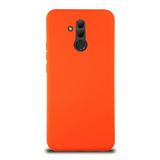 KZY İletişim Huawei Mate 20 Lite ile Uyumlu Kapak ile Uyumlu İçi Kadife Lansman Silikon Kılıf - Turuncu