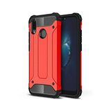 KZY İletişim-Huawei P 20 Lite ile Uyumlu Kapak Çift Katmanlı Zırh Tank Kılıf - Kırmızı (KIRMIZI)
