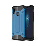 KZY İletişim-Huawei P 20 Lite ile Uyumlu Kapak Çift Katmanlı Zırh Tank Kılıf - Mavi (Mavi)