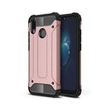 KZY İletişim-Huawei P 20 Lite ile Uyumlu Kapak Çift Katmanlı Zırh Tank Kılıf - Rose Gold (ROSE GOLD)