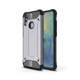 KZY İletişim-Huawei P Smart 2019 ile Uyumlu Kapak Çift Katmanlı Zırh Tank Kılıf - Gri (GRİ)