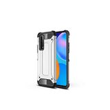 KZY İletişim-Huawei P Smart 2021 ile Uyumlu Kapak Çift Katmanlı Zırh Tank Kılıf - Gri (Gri)