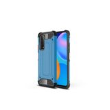KZY İletişim-Huawei P Smart 2021 ile Uyumlu Kapak Çift Katmanlı Zırh Tank Kılıf - Mavi (Mavi)
