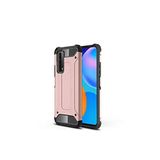 KZY İletişim-Huawei P Smart 2021 ile Uyumlu Kapak Çift Katmanlı Zırh Tank Kılıf - Rose Gold (Rose Gold)