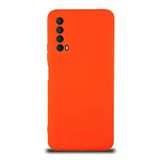 KZY İletişim Huawei P Smart 2021 ile Uyumlu Kapak İçi Kadife Kamera Korumalı Lansman Silikon Kılıf - Turuncu