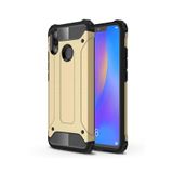 KZY İletişim-Huawei P Smart ile Uyumlu Kapak Çift Katmanlı Zırh Tank Kılıf - Gold (GOLD)