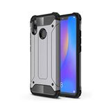 KZY İletişim-Huawei P Smart ile Uyumlu Kapak Çift Katmanlı Zırh Tank Kılıf - Gri (GRİ)