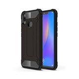 KZY İletişim-Huawei P Smart ile Uyumlu Kapak Çift Katmanlı Zırh Tank Kılıf - Siyah (SİYAH)