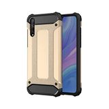 KZY İletişim-Huawei P Smart S ile Uyumlu Kapak Çift Katmanlı Zırh Tank Kılıf - Gold (Gold)