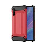 KZY İletişim-Huawei P Smart S ile Uyumlu Kapak Çift Katmanlı Zırh Tank Kılıf - Kırmızı (Kırmızı)