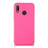 KZY İletişim Huawei P20 Lite ile Uyumlu Kapak ile Uyumlu İçi Kadife Lansman Silikon Kılıf - Neon Pembe