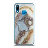 KZY İletişim Huawei P20 Lite ile Uyumlu Kapak Mermer Desenli Pop Socketli Silikon Kılıf - Gold