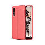 KZY İletişim-Huawei P20 Pro ile Uyumlu Kılıf Darbe Korumalı Deri Görünümlü Silikon Arka Kapak - Kırmızı (Kırmızı)