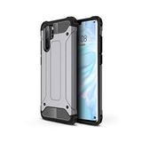 KZY İletişim-Huawei P30 Pro ile Uyumlu Kapak Çift Katmanlı Zırh Tank Kılıf - Gri (GRİ)