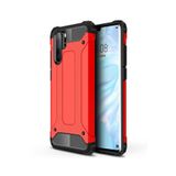 KZY İletişim-Huawei P30 Pro ile Uyumlu Kapak Çift Katmanlı Zırh Tank Kılıf - Kırmızı (KIRMIZI)