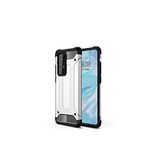 KZY İletişim-Huawei P40 Pro ile Uyumlu Kapak Çift Katmanlı Zırh Tank Kılıf - Gri (GRİ)