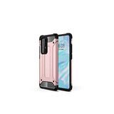 KZY İletişim-Huawei P40 Pro ile Uyumlu Kapak Çift Katmanlı Zırh Tank Kılıf - Rose Gold (ROSE GOLD)