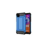 KZY İletişim-Huawei Y5P ile Uyumlu Kapak Çift Katmanlı Zırh Tank Kılıf - Mavi (Mavi)