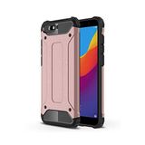KZY İletişim-Huawei Y6 2018 ile Uyumlu Kapak Çift Katmanlı Zırh Tank Kılıf - Rose Gold (ROSE GOLD)
