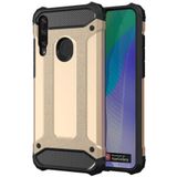 KZY İletişim-Huawei Y6P ile Uyumlu Kapak Çift Katmanlı Zırh Tank Kılıf - Gold (GOLD)