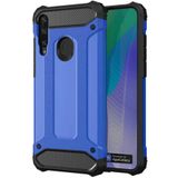 KZY İletişim-Huawei Y6P ile Uyumlu Kapak Çift Katmanlı Zırh Tank Kılıf - Mavi (Mavi)