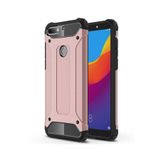 KZY İletişim-Huawei Y7 2018 ile Uyumlu Kapak Çift Katmanlı Zırh Tank Kılıf - Rose Gold (ROSE GOLD)